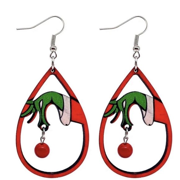 3/$12~The Grinch Hand Earrings - Picture 1 of 2